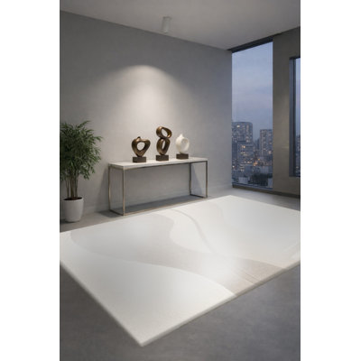 Tapis blanc tissé Mosso