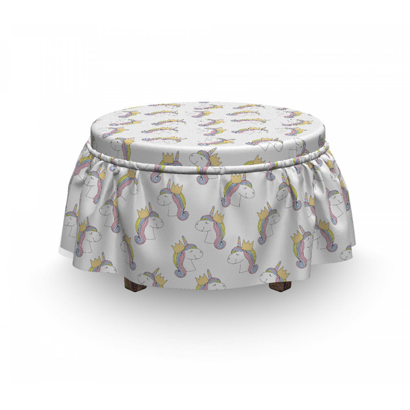 Licorne en licorne avec une housse pour repose-pieds couronne