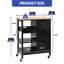 Chariot de cuisine 27 po x 15 po Baveline, support de cuisine sur roulettes avec plateau en bois massif, tiroirs et supports multifonction-1383478048