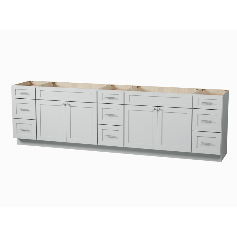 117'' Double Bathroom Vanity Base only, Gray