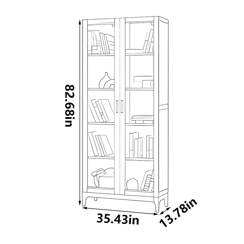 Light luxury walnut bookcase