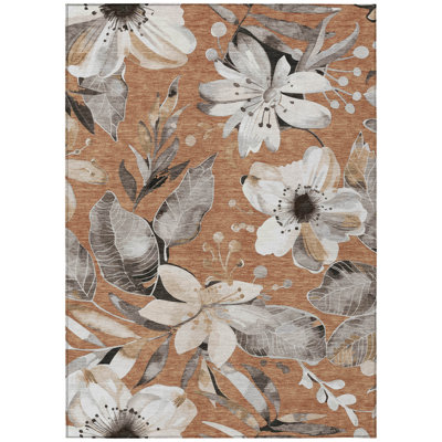 Machine Washable Indoor/Outdoor London ACN2260 Floral Rug