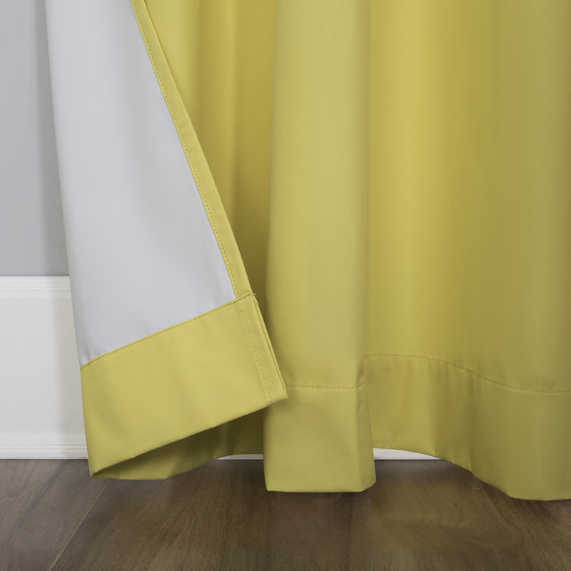 Bright Vibes 100% Blackout Grommet Curtain Panel, 40" x 63", Sunflower Yellow