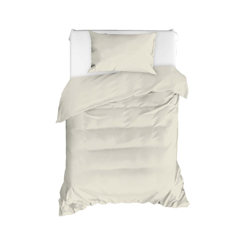 Ensemble de housse de couette 100% coton, Housse de couette 63 "x 87" + 1 taie d'oreiller st, Crème