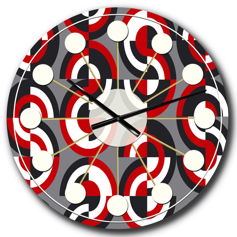 Horloge murale rétro Mid-Century, Surdimensionné