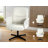 Upminster Home Accent Chair Comfy Ergonomic Padded Linen Fabric Upholstered, Adjustable Swivel Mid-Back Stylish Accent Vanity Chair, No Wheels, Beige