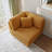 Seemab Upholstered Orange Corduroy Armchair with Pillow Back, One Arm Single Chair Module Part For Sectional Sofa-1038438107