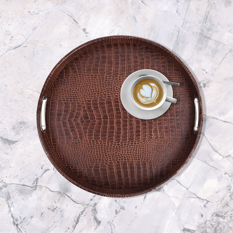 Symple Stuff Melamine Platter, Crocodile look, light brown