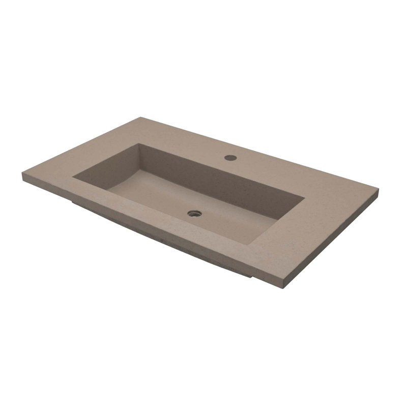 Capistrano 36.5" Concrete Bathroom Vanity Top with Sink, Single, Earth