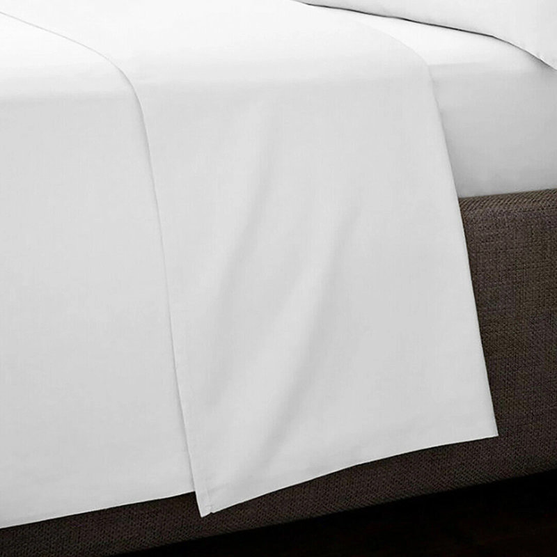 2x Hotel Quality Flat Sheet Poly Cotton Bedding Single, Double, King & Superking Sizes Fade & Shrink Resistant Easy Care & Durable Sheets
