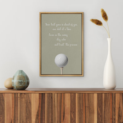 Light Green Golf Textual Words Framed Bedroom Wall Decorations Canvas Print