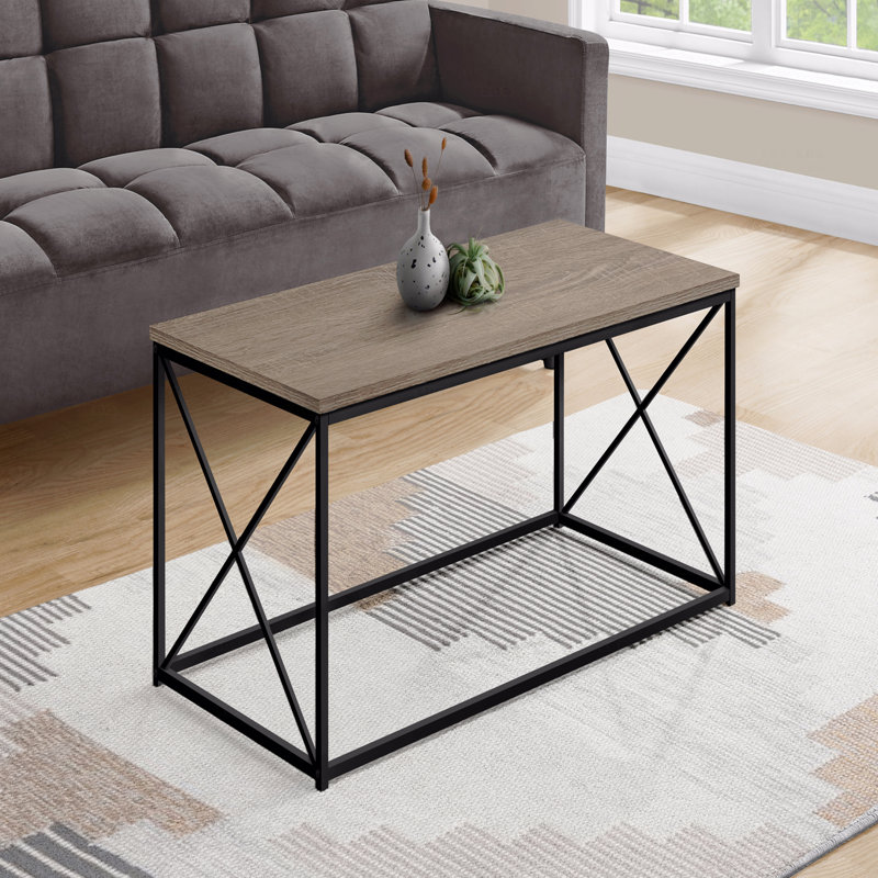 Table basse contemporaine contemporaine rectangulaire rectangulaire en métal brun L 40 po, Taupe