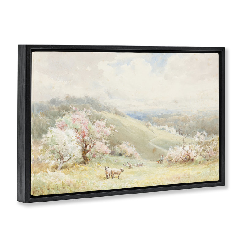 Cadre flottant Lambs Strolling, Cadre flottant noir de jais, H 17 po x l 25 po