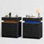 Bedside Table with Hidden Storage and Motion Sensor LED Light-57721119