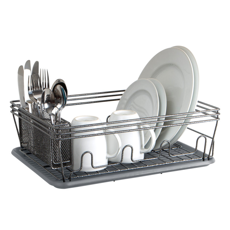 Égouttoir à vaisselle en acier moucheté, Gris