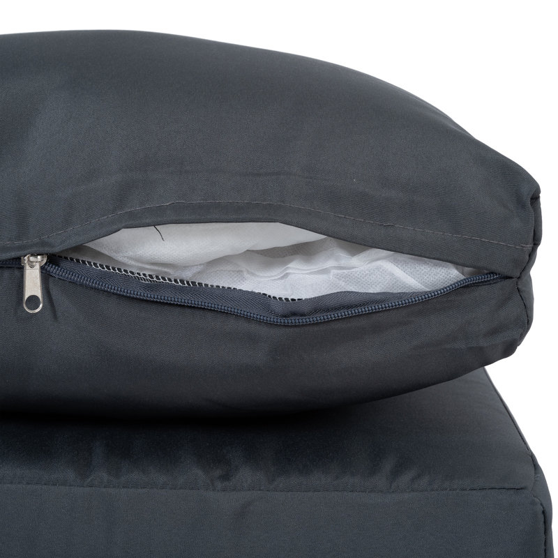 Extérieur 6 avec coussins gris - PE, structure en métal, structure moderne imperméable et imperméable