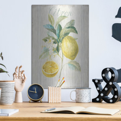 Winston Porter «Floursack Lemon 4 V2» par Danhui Nai, art mural en métal