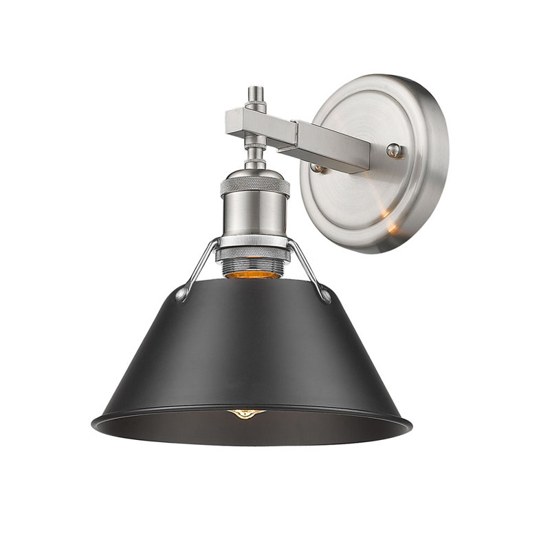 Felda Dimmable Steel Vanity Light, Matte Black, Pewter, 1 Lights