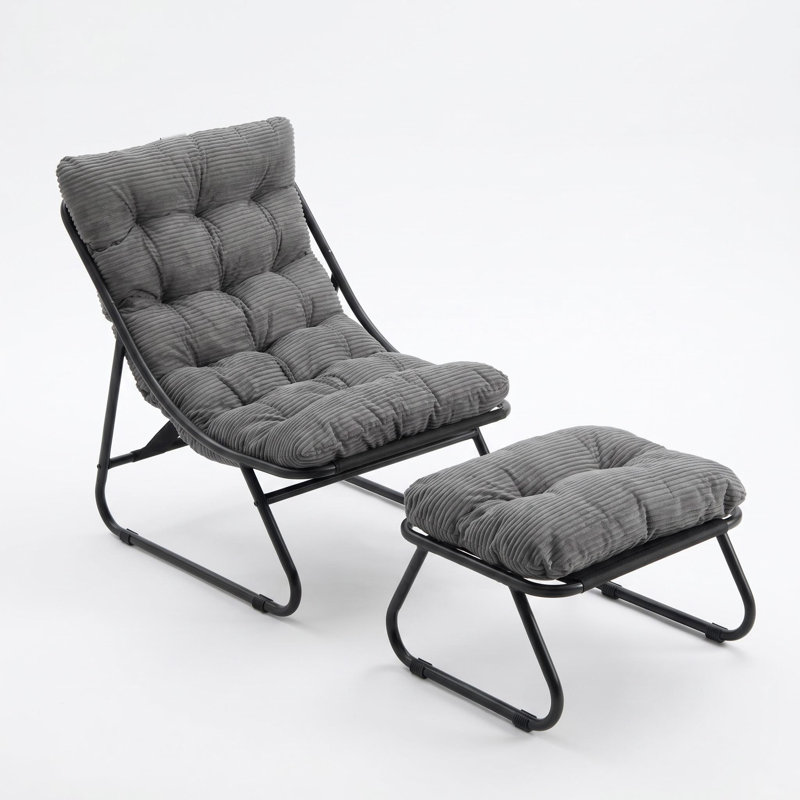 Méridienne de patio avec repose-pieds, fauteuil inclinable confortable avec coussin gonflable pour le patio, le salon, la chambre à coucher