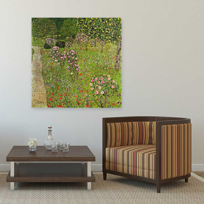 Jardin fruitier avec roses, vers 1911-1912, estampe d'art mural abstraite contemporaine, H 48 po x l 48 po
