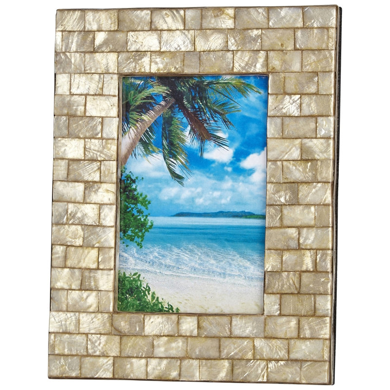 Norine Capiz Shell Single Picture Frame, 4" x 6", Ivory