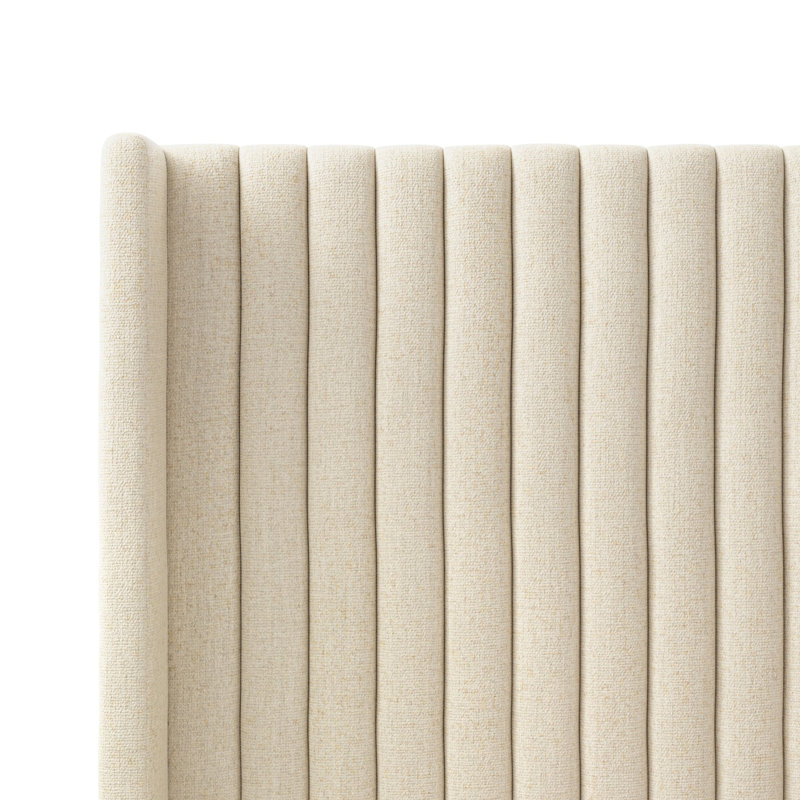 Montgomery Upholstered Wingback Bed, Queen, Thames Cream