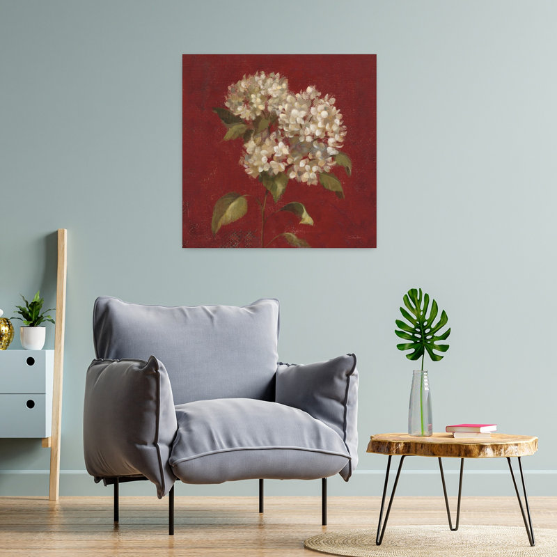 Hydrangea Blooms Contemporary Hydrangea Flower Art, 24" H x 24" W