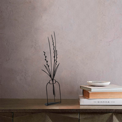 Stylish Decorative Object, Black Metal, 7.5 x 17.3 inches | 100% Metal Construction, Thickness: 0.06 inches | Modern Design for Home & Office Décor, Durable & Elegant Accent Piece