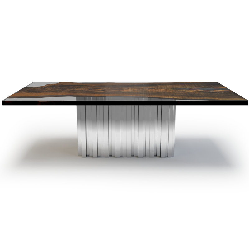 Metal Base Dining Table, H75 x L183 x W107cm
