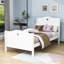 Lit plateforme simple en bois avec tête et pied de lit-1879055146