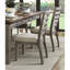 Ensemble de 2 chaises de salle à manger en bois gris, dossier et revêtement en tissu texturé, capacité de poids de 250 lb, dossier latéral en bois de 20 po x 38 po et h 18 po-1182586107