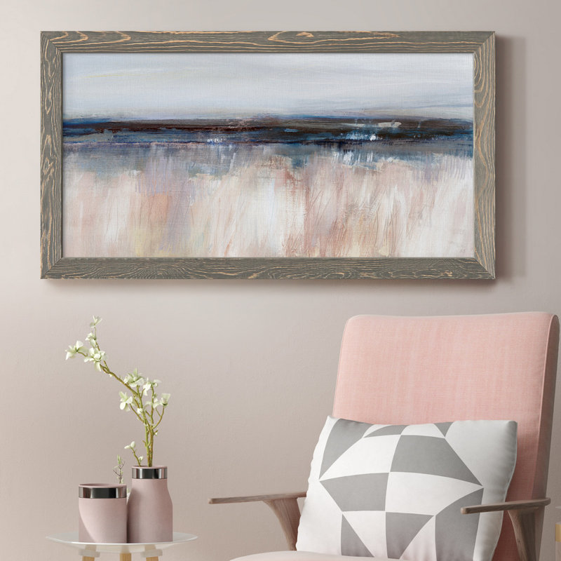 " Tide At Dawn " Painting Print, Gray Framed