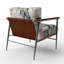 Fauteuil d'appoint rembourré bleu et blanc Butterfly Glimpse Of Serendipity-2048299937