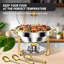Deluxe 5L Gold Stainless Steel Chafing Dish Buffet Set – 2 Pack Round Food Warmers with Tempered Glass Lids, Removable Alcohol Heating, Includes Utensils