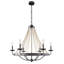 Lustre rustique perlé 6 lumières Larayah