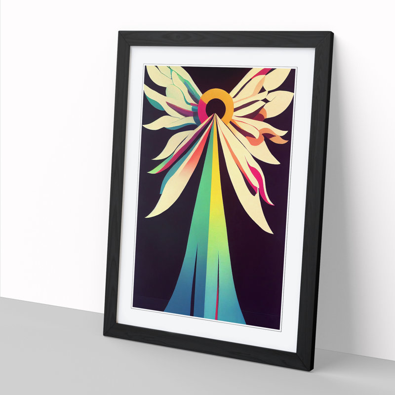 FRM-V0523-84X Angel - Single Picture Frame Print, Black Framed, 34cm H x 25cm W x 2cm D