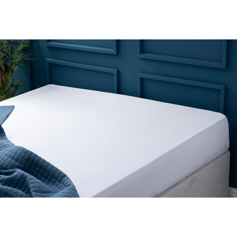 200 TC 50/50 Percale Polycotton Percale Fitted Sheet, White, Small Single (2'6)