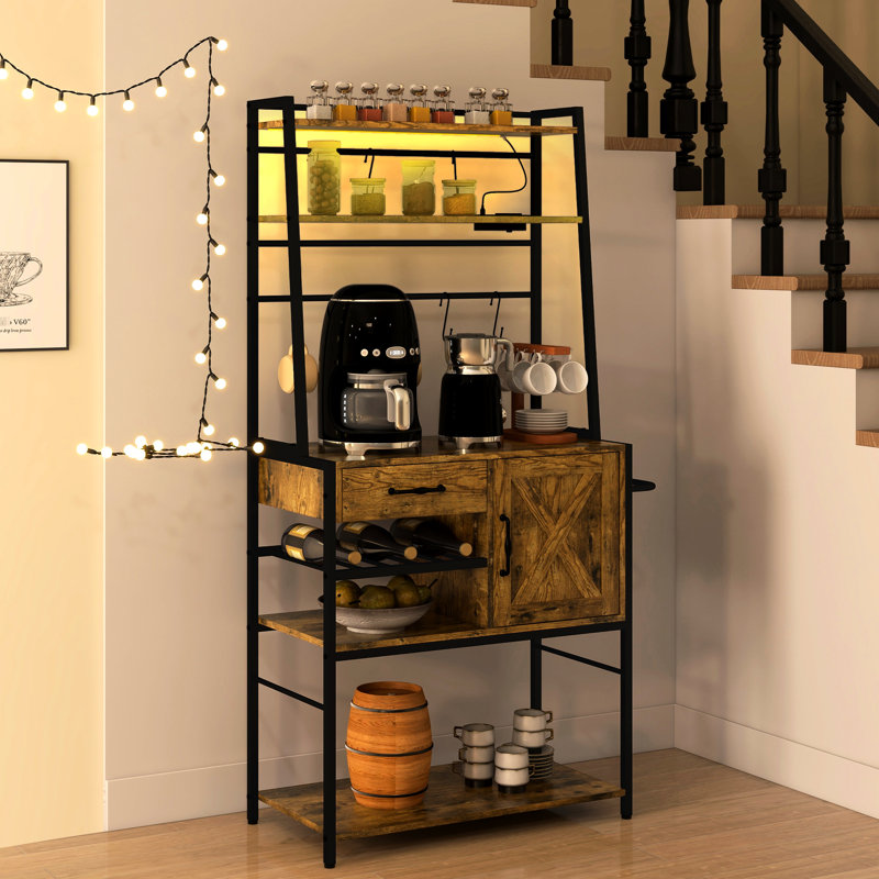 Tablette rustique pour bouteilles de vin brun