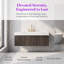 Meuble-lavabo flottant 48 po avec lavabo et plateau en pierre de frêne blanc Carrara-504620670