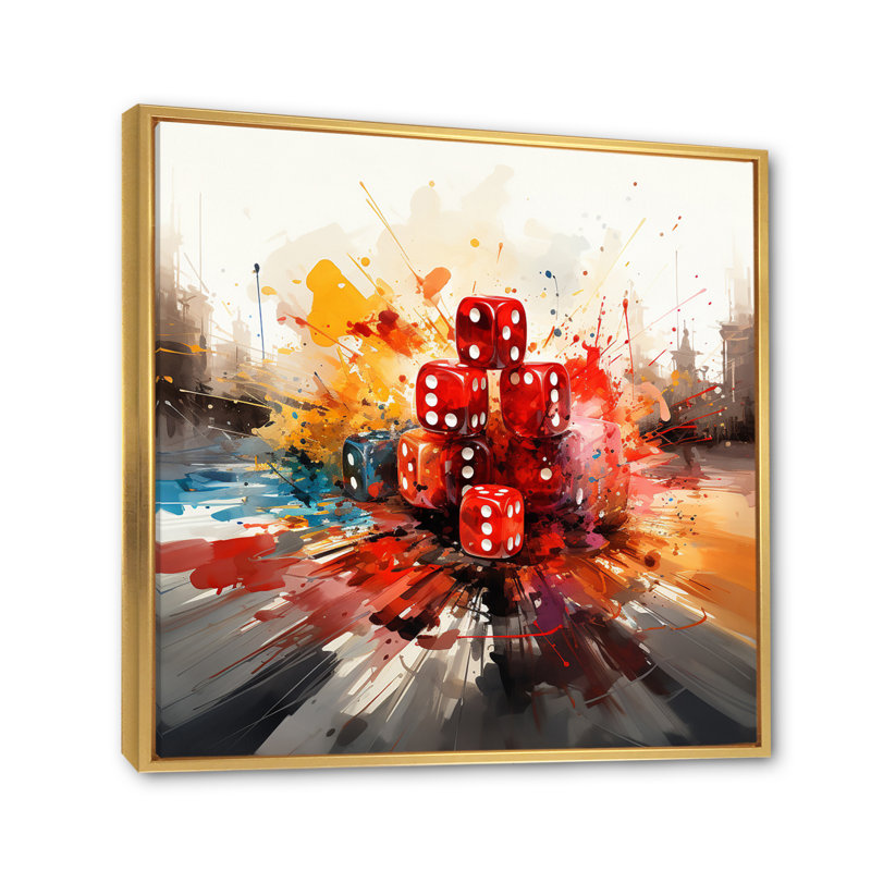 Casino Royale I - impression, H 16 po x l 16 po x P 1 po, Cadre flottant doré