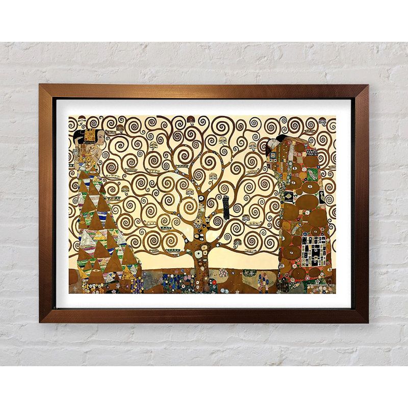 Klimt The Tree Of Life 1 - Single Picture Frame Print, 59.7cm H x 84.1cm W x 3.4cm D, Bronze Framed Paper