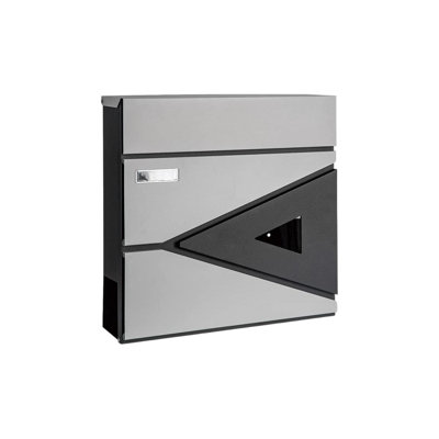 Wall Mount Mailbox, Locking Mailbox for Outside, Rust-Proof Metal Post Box with Newspaper Holder, (Black)