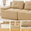 3 modulaires en velours côtelé modulaire en forme de U, long de 117 po, siège profond, mobile, passepoil perlé, sans assemblage, base coulissante chameau 3, courbé, conception antidérapante