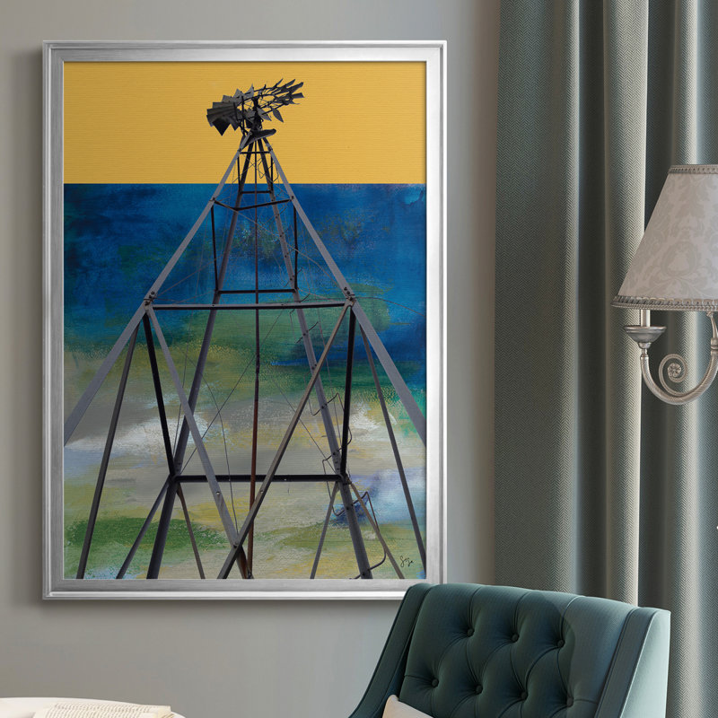 «Windmill Abstract», impression sur toile encadrée, H 30,5 po x l 22,5 po x P 1 po, Argent