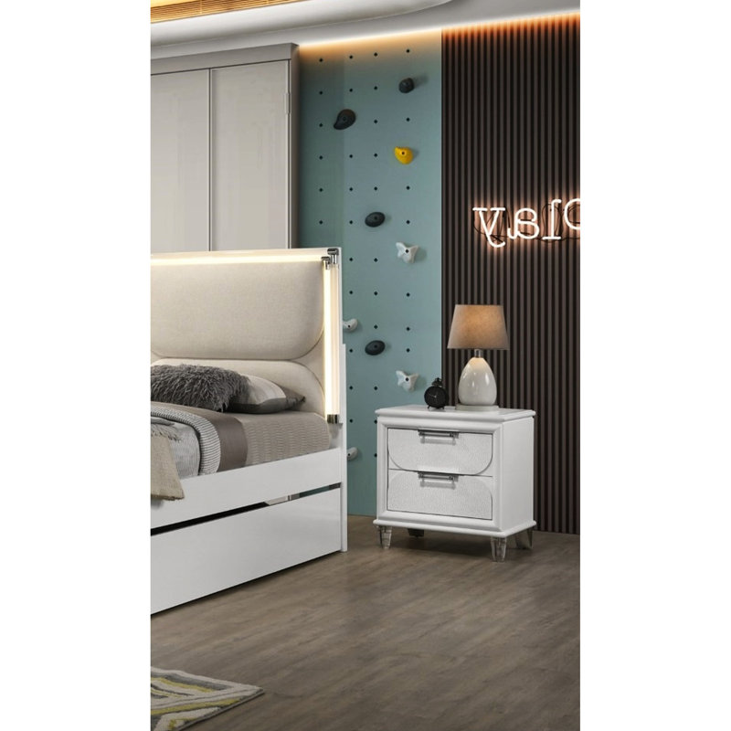 Table de chevet 2 tiroirs Classic Pearl