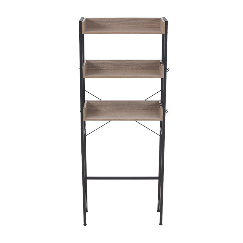 Manufactured Wood,Metal Freestanding Bathroom Shelves, Oak