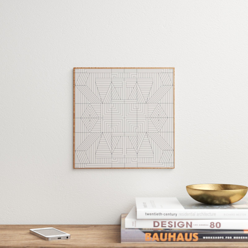 «Line Mandala», reproduction d'art graphique sur papier encadré, H 12 po x l 12 po x p 1 po