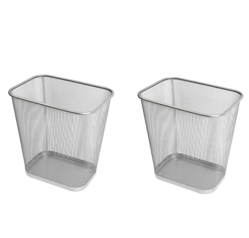 YBM Home Steel Decorative Bin, Silver