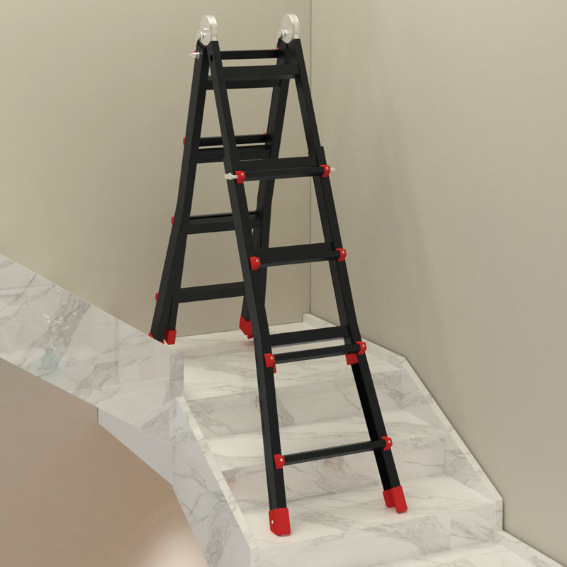 Ringles 8 - Step Aluminum Folding Small Step Ladder