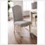 Ensemble de 2 élégantes chaises Parson en tissu gris et blanc antique, parfaites pour les salles à manger modernes et traditionnelles